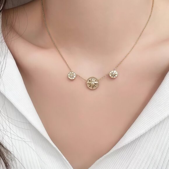 Dior Octagram Triple Compass Necklace for Women - Picture 4 of 5